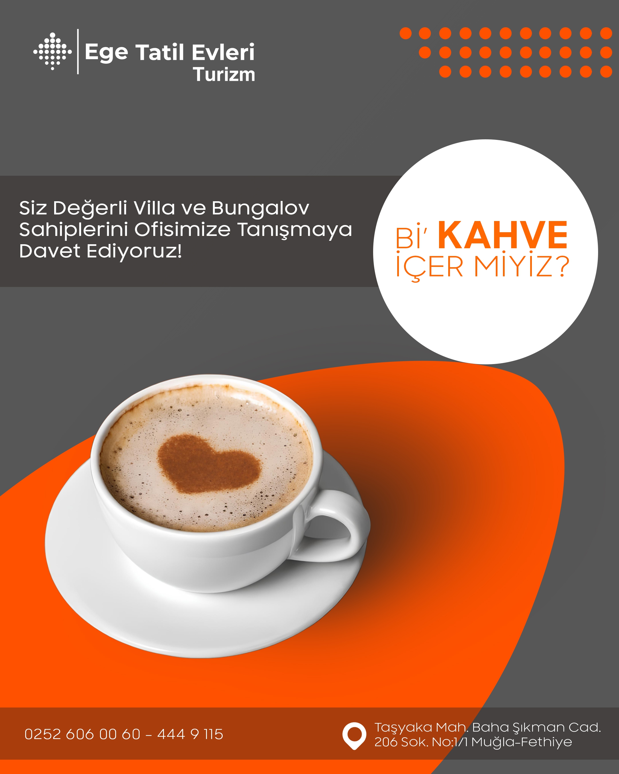 Fethiyede Villa ve Bungalov Sahiplerine Kahveli Davet | Ege Tatil Evleri